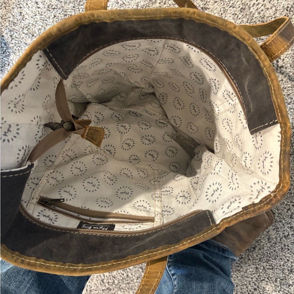 Western leather bag with cow hide - Picture 3 of 3